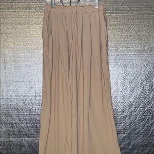 Cider Tan Wide Leg Pants with Pockets